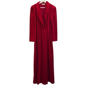 Vintage Miss Elaine Women’s Red Two Button Robe Size M